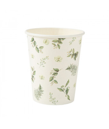 Gobelets jetables botanique x8