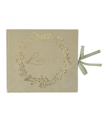 Livre d'or minimaliste vert sauge et or