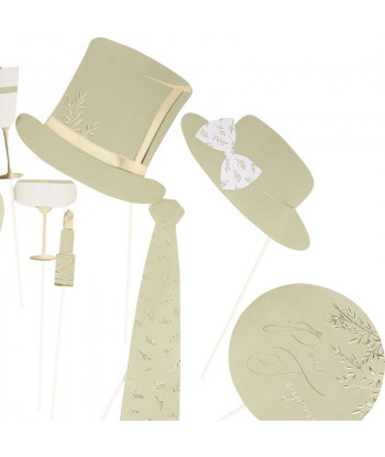 Accessoires photobooth minimalist vert sauge