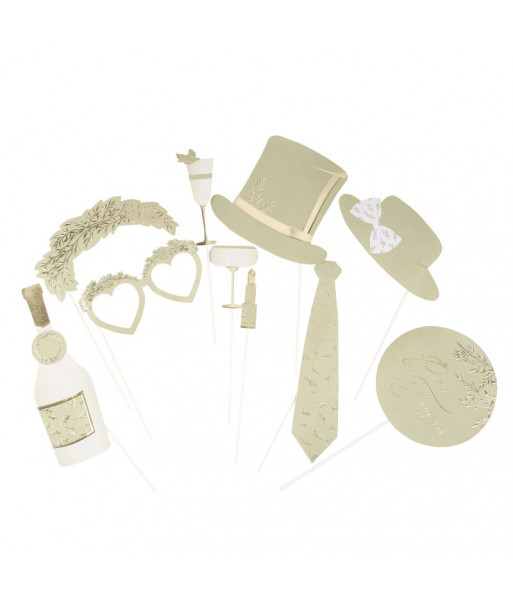 Accessoires photobooth minimalist vert sauge