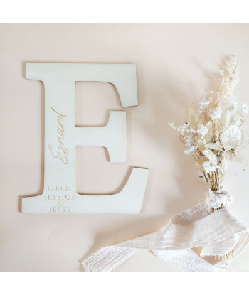 Initial en bois Livre d'or alternatif mariage
