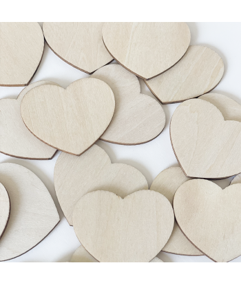 Petits cœurs en bois personnalisables
