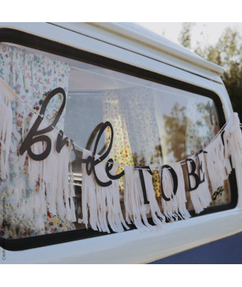 Guirlande EVJF "bride to be" rose