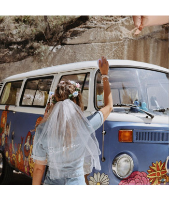 Couronne florale avec voile "bride to be"