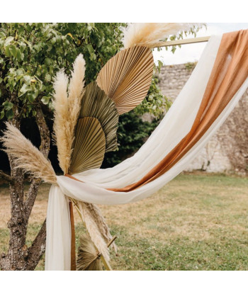 Chemin de table mousseline caramel