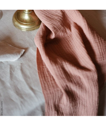 Chemin de table en  gaze de coton - vieux Rose