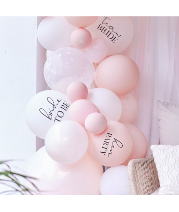 Arche de ballons EVJF Rose et Rose Gold