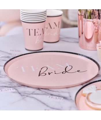 Lot de 8 gobelets girly Team bride pour EVJF