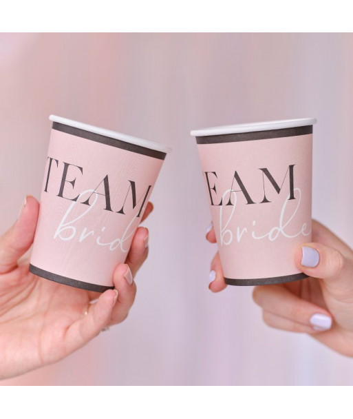 Lot de 8 gobelets girly Team bride pour EVJF