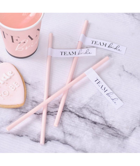 16 pailles girly Team bride pour EVJF