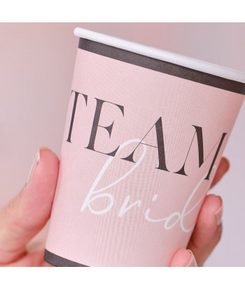 Lot de 8 gobelets girly Team bride pour EVJF