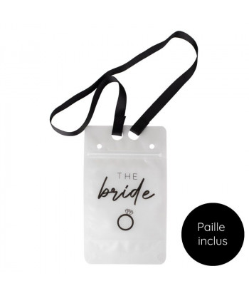 Pochette à boisson Team Bride EVJF avec paille et lanière