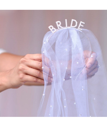 Serre-tête EVJF Bride To Be avec voile