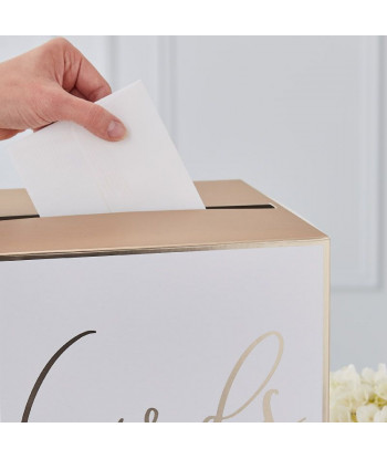 Urne mariage or et blanc