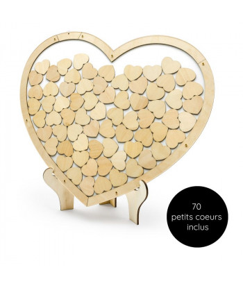 cadre Livre d’or en bois - Coeurs