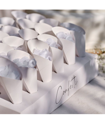 24 cônes de confettis avec support