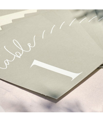 Numéro de table papier vert sauge