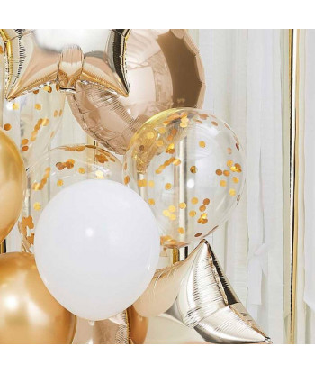 Bouquet de ballons or et blanc