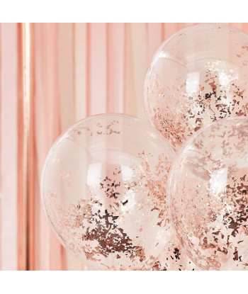 Ballon confettis rose gold x5