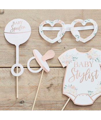 Kit accessoires Photobooth Baby Shower Floral
