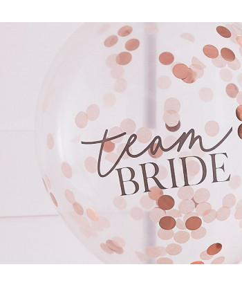 Ballons confettis EVJF rose nude x 5