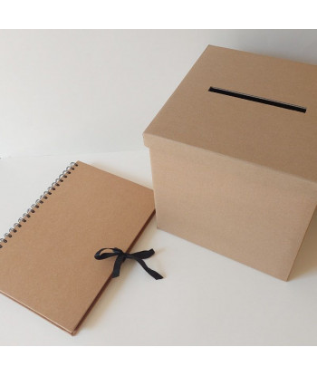 Urne mariage personnalisable kraft - Fleurs sauvages