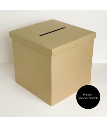 Urne mariage personnalisable kraft - Fleurs sauvages