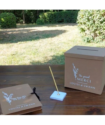 Livre d’or mariage personnalisable kraft - Fleurs sauvages