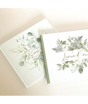 Livre d'or botanique vert et or