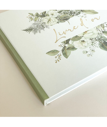 Livre d'or botanique vert et or