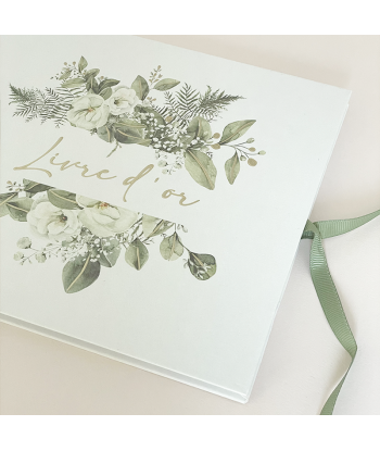 Livre d'or botanique vert et or