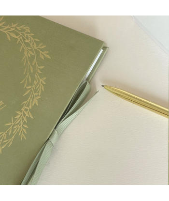 Livre d'or minimaliste vert sauge et or