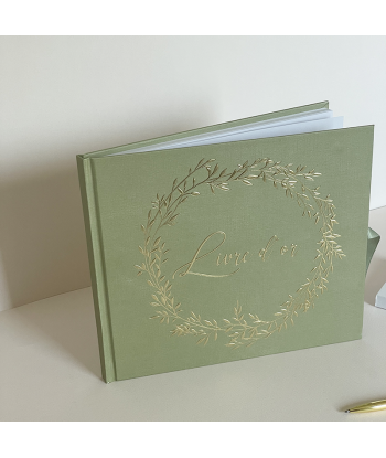 Livre d'or minimaliste vert sauge et or