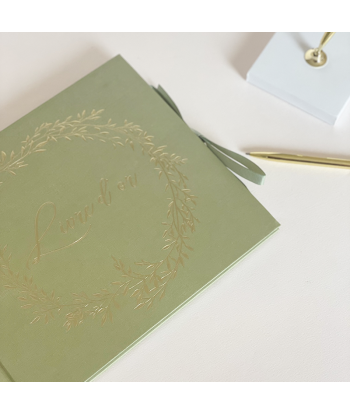 Livre d'or minimaliste vert sauge et or