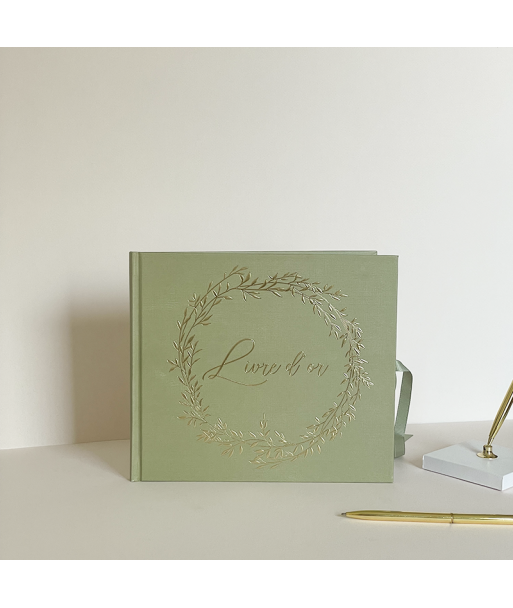 Livre d'or minimaliste vert sauge et or