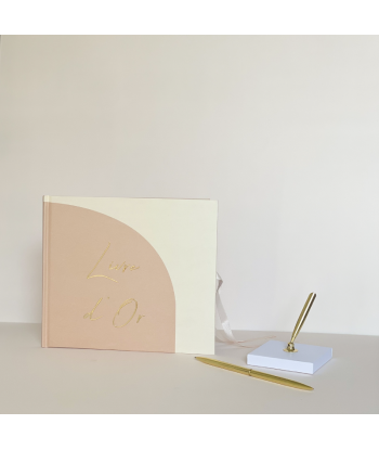 Livre d'or mariage beige et terracotta