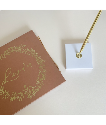 Livre d'or terracotta et or avec raphia