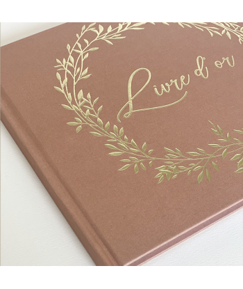 Livre d'or terracotta et or avec raphia