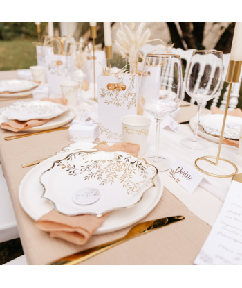 8 gobelets Jolis Brins Blanches et Or