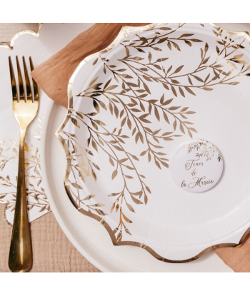 8 Assiettes Jolis Brins Blanches