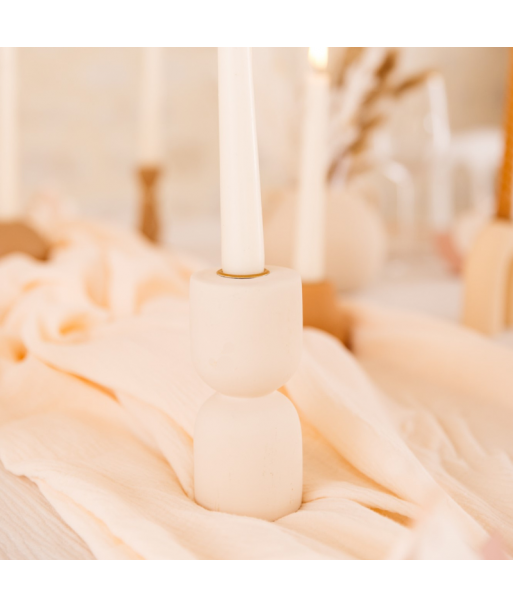 Bougeoir en céramique camel