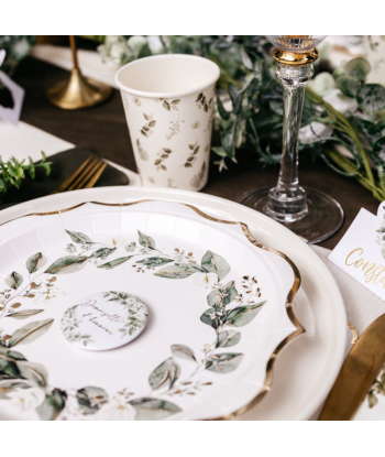 Assiettes jetables botanique x8