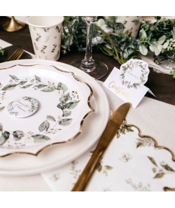 Assiettes jetables botanique x8