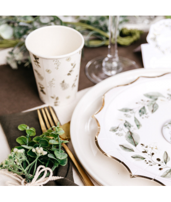 Assiettes jetables botanique x8