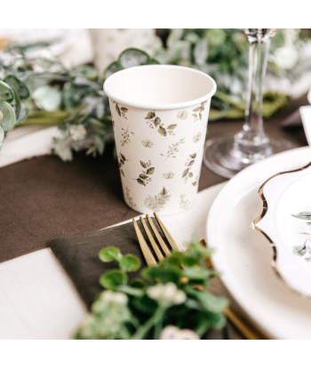 Gobelets jetables botanique x8