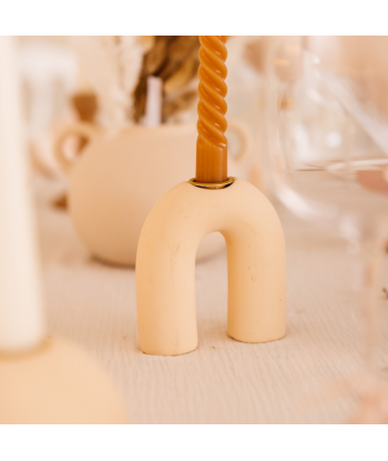 Bougeoir beige minimaliste