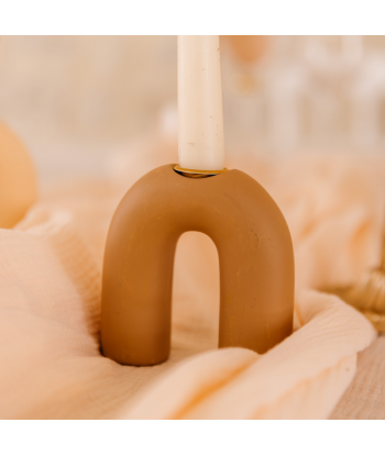 Bougeoir en céramique arrondi nude