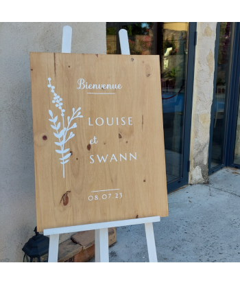 Panneau de bienvenue mariage en bois -  Fleurs sauvages