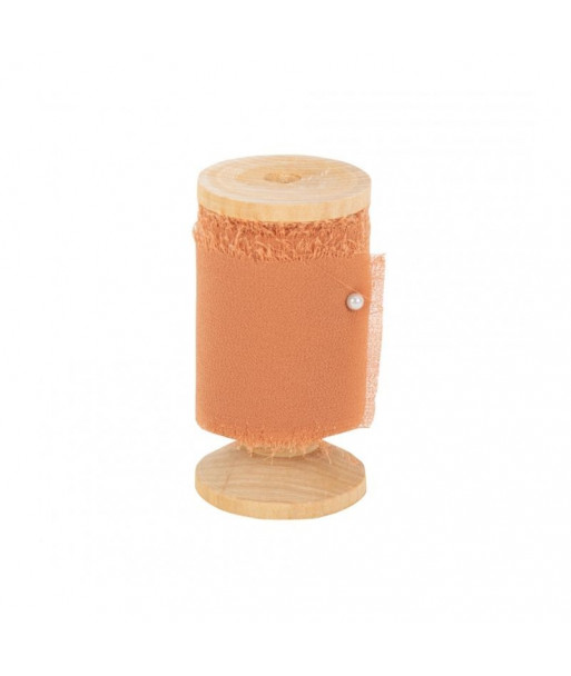 Ruban Effiloché Mousseline de Soie Terracotta 