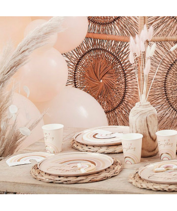 Assiettes "Happy Everything" arc-en-ciel